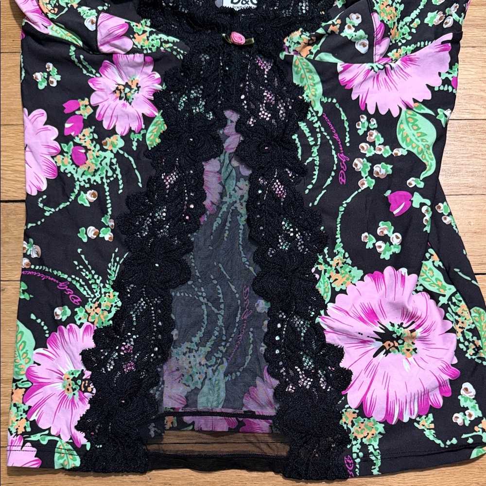 Dolce & Gabbana Floral Lace Trim Camisole Top - Picture 3 of 6